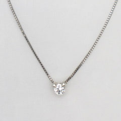 PT950 0.1ct 二点留めネックレス